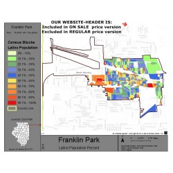 M111-Franklin Park, Latino Population Percentages, by Census Blocks, Census 2010