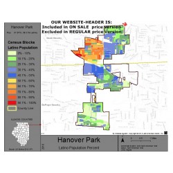 M111-Hanover Park, Latino Population Percentages, by Census Blocks, Census 2010