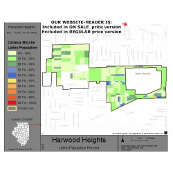 M111-Harwood Heights, Latino Population Percentages, by Census Blocks, Census 2010