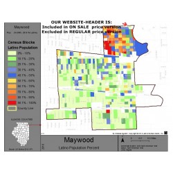 M111-Maywood, Latino Population Percentages, by Census Blocks, Census 2010