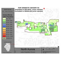 M111-North Aurora, Latino Population Percentages, by Census Blocks, Census 2010