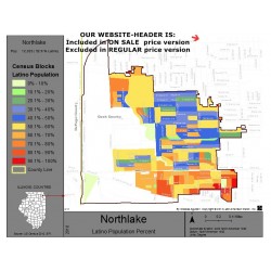 M111-Northlake, Latino Population Percentages, by Census Blocks, Census 2010