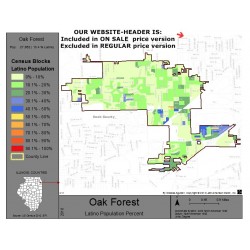 M111-Oak Forest, Latino Population Percentages, by Census Blocks, Census 2010