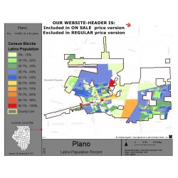 M111-Plano, Latino Population Percentages, by Census Blocks, Census 2010