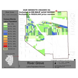 M111-River Grove, Latino Population Percentages, by Census Blocks, Census 2010