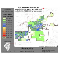 M111-Romeoville, Latino Population Percentages, by Census Blocks, Census 2010