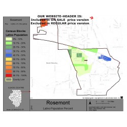 M111-Rosemont, Latino Population Percentages, by Census Blocks, Census 2010