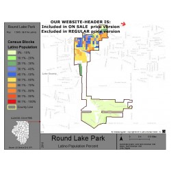 M111-Round Lake Park, Latino Population Percentages, by Census Blocks, Census 2010