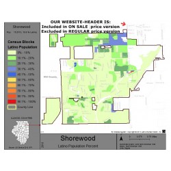 M111-Shorewood, Latino Population Percentages, by Census Blocks, Census 2010