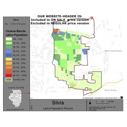 M111-Silvis, Latino Population Percentages, by Census Blocks, Census 2010