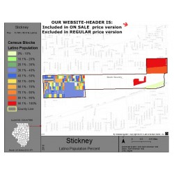 M111-Stickney, Latino Population Percentages, by Census Blocks, Census 2010