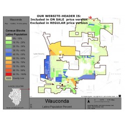 M111-Wauconda, Latino Population Percentages, by Census Blocks, Census 2010