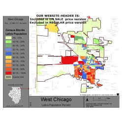 M111-West Chicago, Latino Population Percentages, by Census Blocks, Census 2010