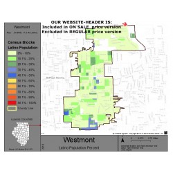 M111-Westmont, Latino Population Percentages, by Census Blocks, Census 2010