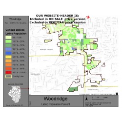 M111-Woodridge, Latino Population Percentages, by Census Blocks, Census 2010