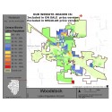 M111-Woodstock, Latino Population Percentages, by Census Blocks, Census 2010