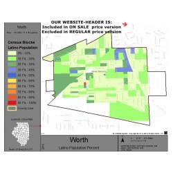 M111-Worth, Latino Population Percentages, by Census Blocks, Census 2010