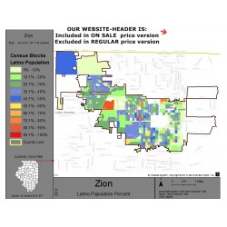 M111-Zion, Latino Population Percentages, by Census Blocks, Census 2010