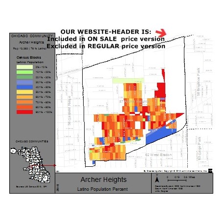 M61-ARCHER HEIGHTS, Latino Population Percentages, by Census Blocks, Census 2010