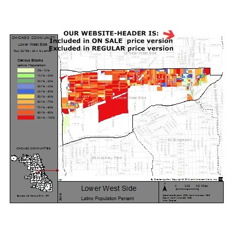 M61-LOWER WEST SIDE, Latino Population Percentages, by Census Blocks, Census 2010