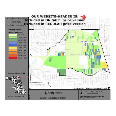 M61-NORTH PARK, Latino Population Percentages, by Census Blocks, Census 2010