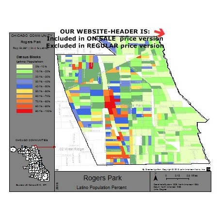 M61-ROGERS PARK, Latino Population Percentages, by Census Blocks, Census 2010