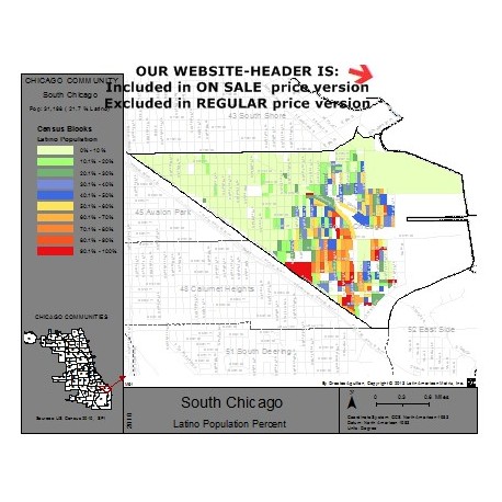 M61-SOUTH CHICAGO, Latino Population Percentages, by Census Blocks, Census 2010