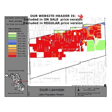 M61-SOUTH LAWNDALE, Latino Population Percentages, by Census Blocks, Census 2010