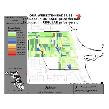 M61-UPTOWN, Latino Population Percentages, by Census Blocks, Census 2010