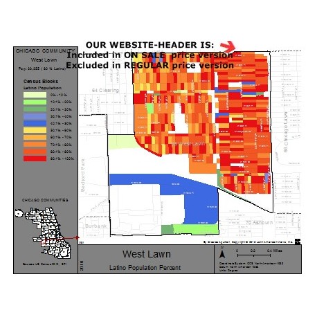 M61-WEST LAWN, Latino Population Percentages, by Census Blocks, Census 2010