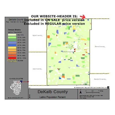 M21-DeKalb County, Latino Population Percentages, by Census Blocks, Census 2010