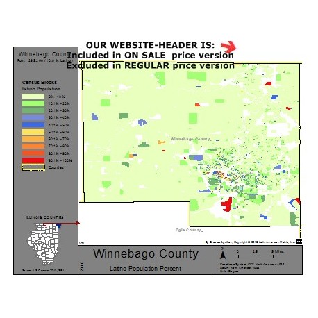 M21-Winnebago County, Latino Population Percentages, by Census Blocks, Census 2010