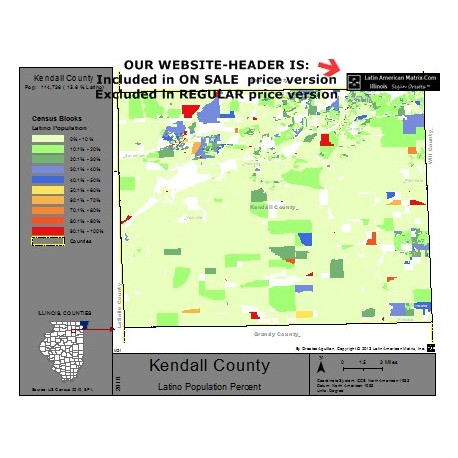 M22-Kendall County, Latino Population Percentages, by Census Blocks, Census 2010