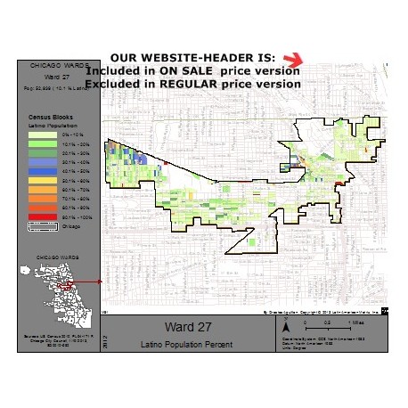 M81-Ward 27, Latino Population Percentages, by Census Blocks, Census 2010