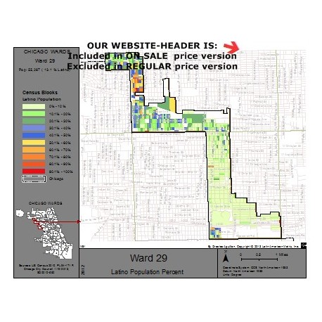 M81-Ward 29, Latino Population Percentages, by Census Blocks, Census 2010