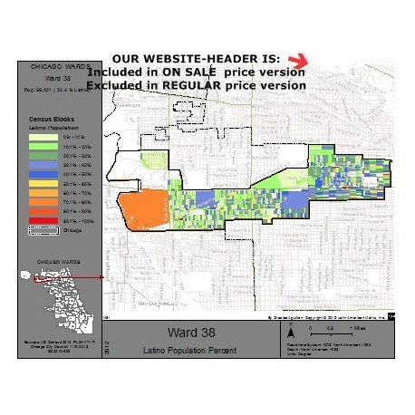 M81-Ward 38, Latino Population Percentages, by Census Blocks, Census 2010