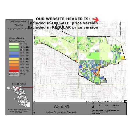 M81-Ward 39, Latino Population Percentages, by Census Blocks, Census 2010