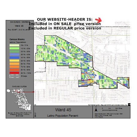 M81-Ward 45, Latino Population Percentages, by Census Blocks, Census 2010