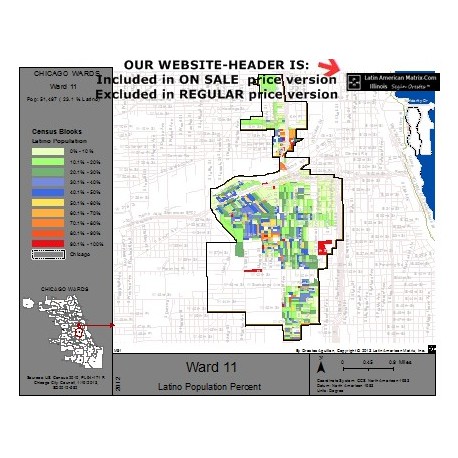 M81-Ward 11, Latino Population Percentages, by Census Blocks, Census 2010