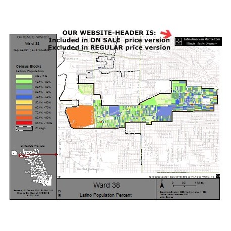 M81-Ward 38, Latino Population Percentages, by Census Blocks, Census 2010