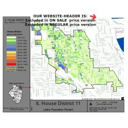 M41-IL House District 11, Latino Population Percentages, by Census Blocks, Census 2010