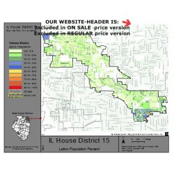 M41-IL House District 15, Latino Population Percentages, by Census Blocks, Census 2010