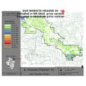 M41-IL House District 15, Latino Population Percentages, by Census Blocks, Census 2010