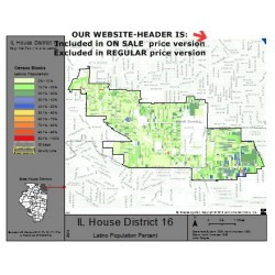 M41-IL House District 16, Latino Population Percentages, by Census Blocks, Census 2010