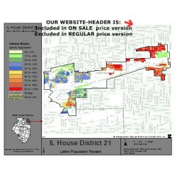 M41-IL House District 21, Latino Population Percentages, by Census Blocks, Census 2010