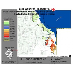 M41-IL House District 25, Latino Population Percentages, by Census Blocks, Census 2010