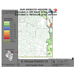 M41-IL House District 33, Latino Population Percentages, by Census Blocks, Census 2010