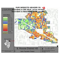 M41-IL House District 40, Latino Population Percentages, by Census Blocks, Census 2010