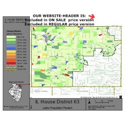 M41-IL House District 63, Latino Population Percentages, by Census Blocks, Census 2010