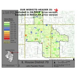 M41-IL House District 70, Latino Population Percentages, by Census Blocks, Census 2010